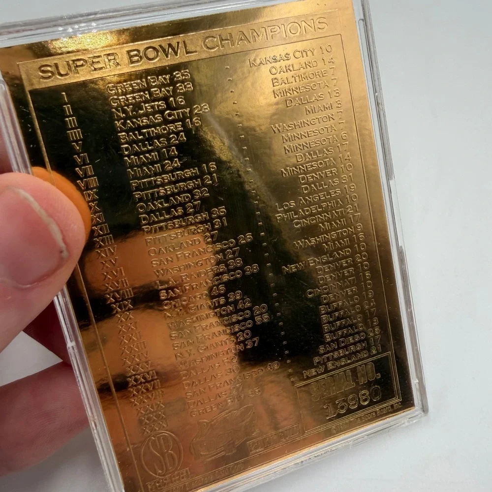 1997 NFL Super Bowl Champions 23KT Gold Card Avon Exclusive Serial Numbered COA